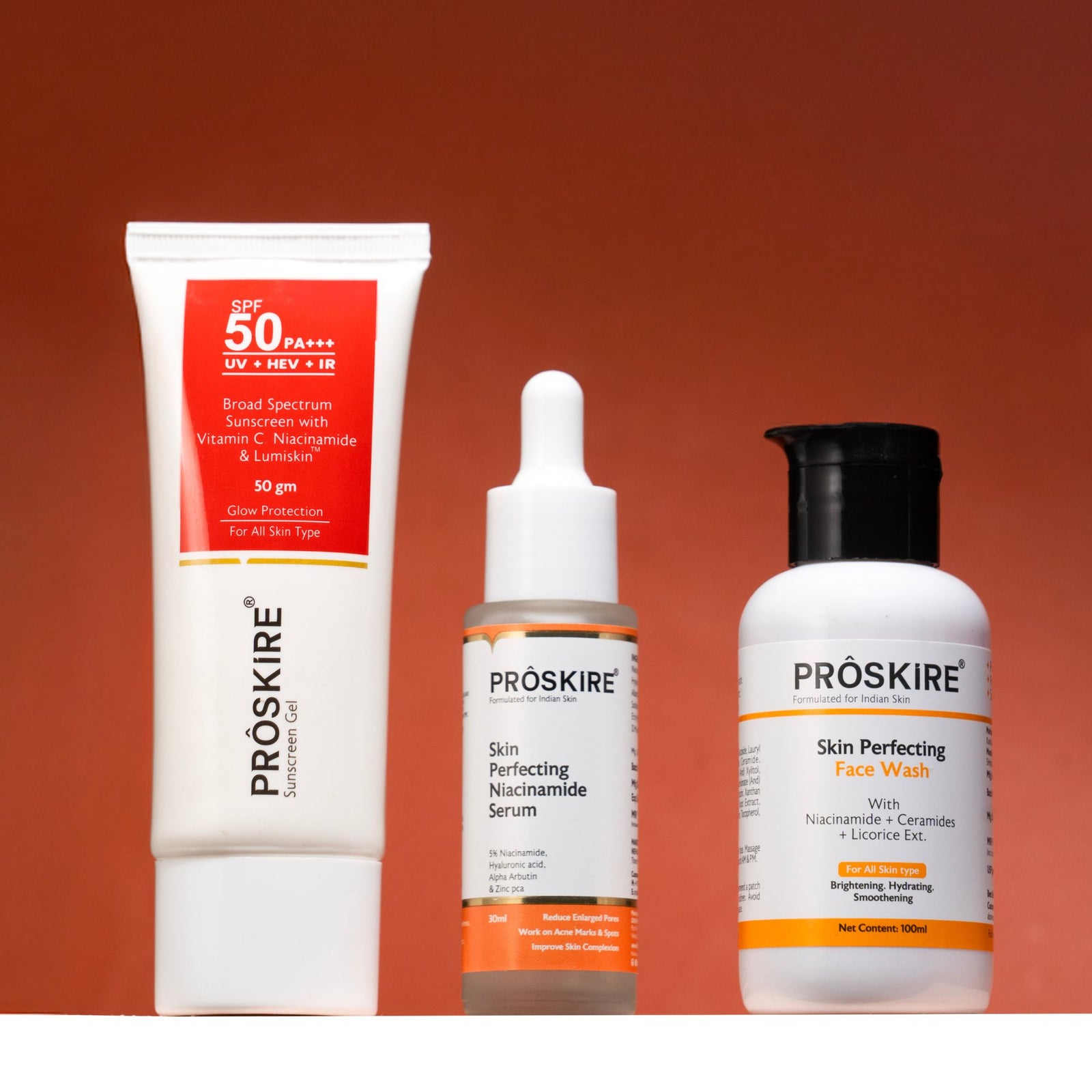 Clear & Protect Trio – Niacinamide Serum, Face Wash & Sunscreen