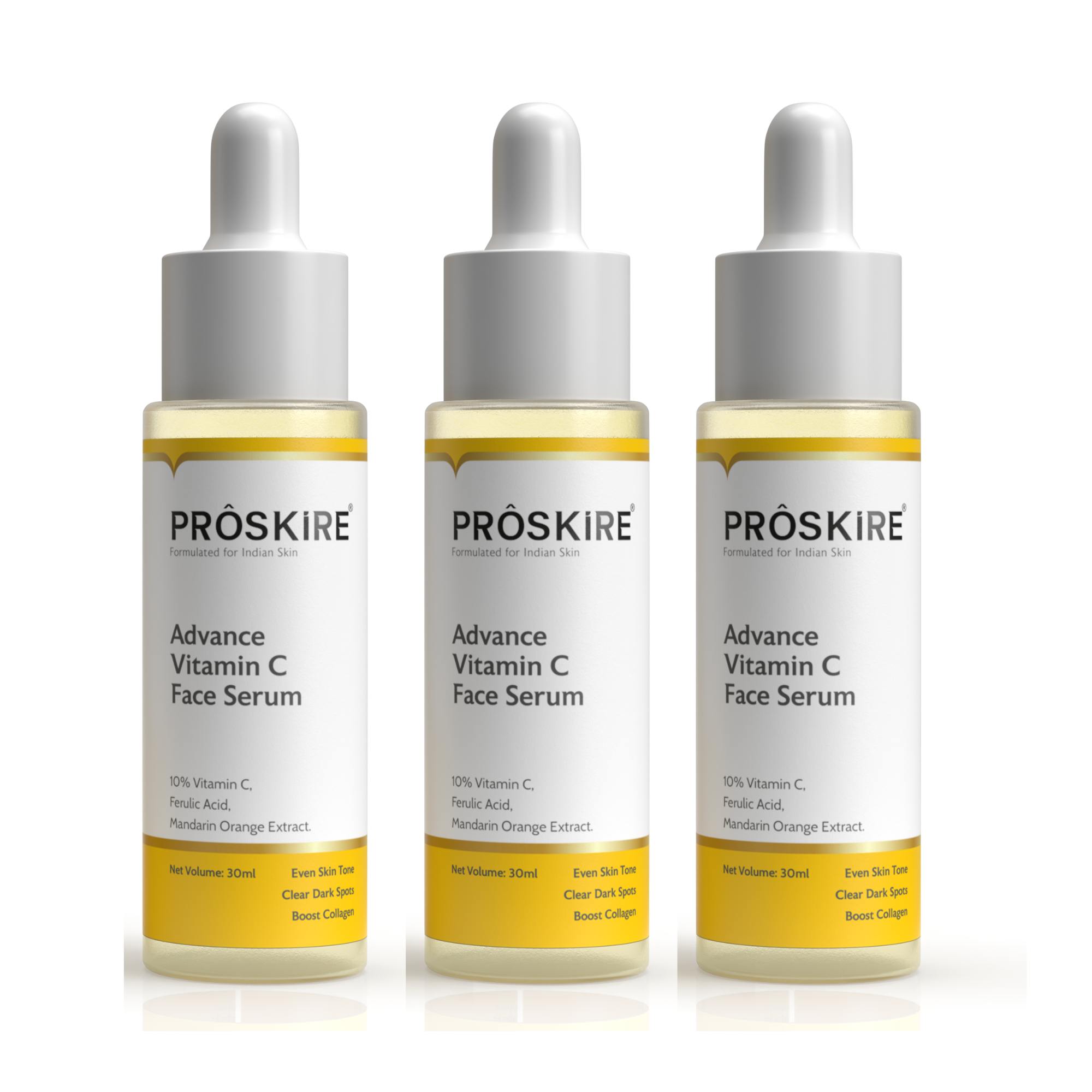 Vitamin C Serum Trio For Skin Brightening & Anti-Aging Formula