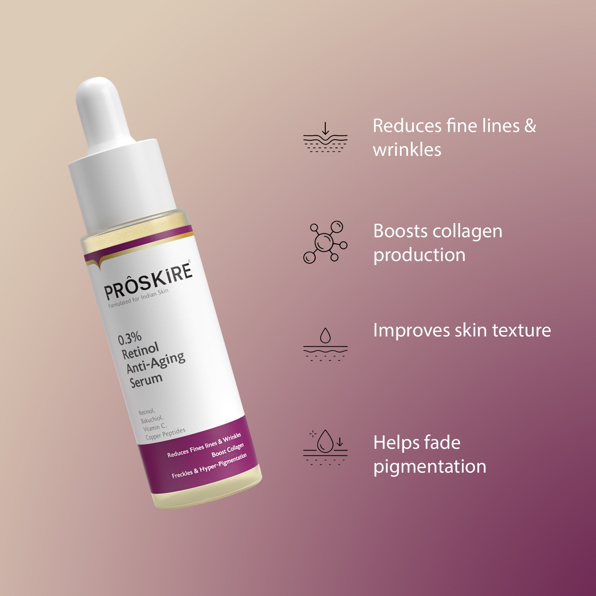 0.3% Retinol Serum Wrinkle, Fine Line & Freckle Treatment (30ml)
