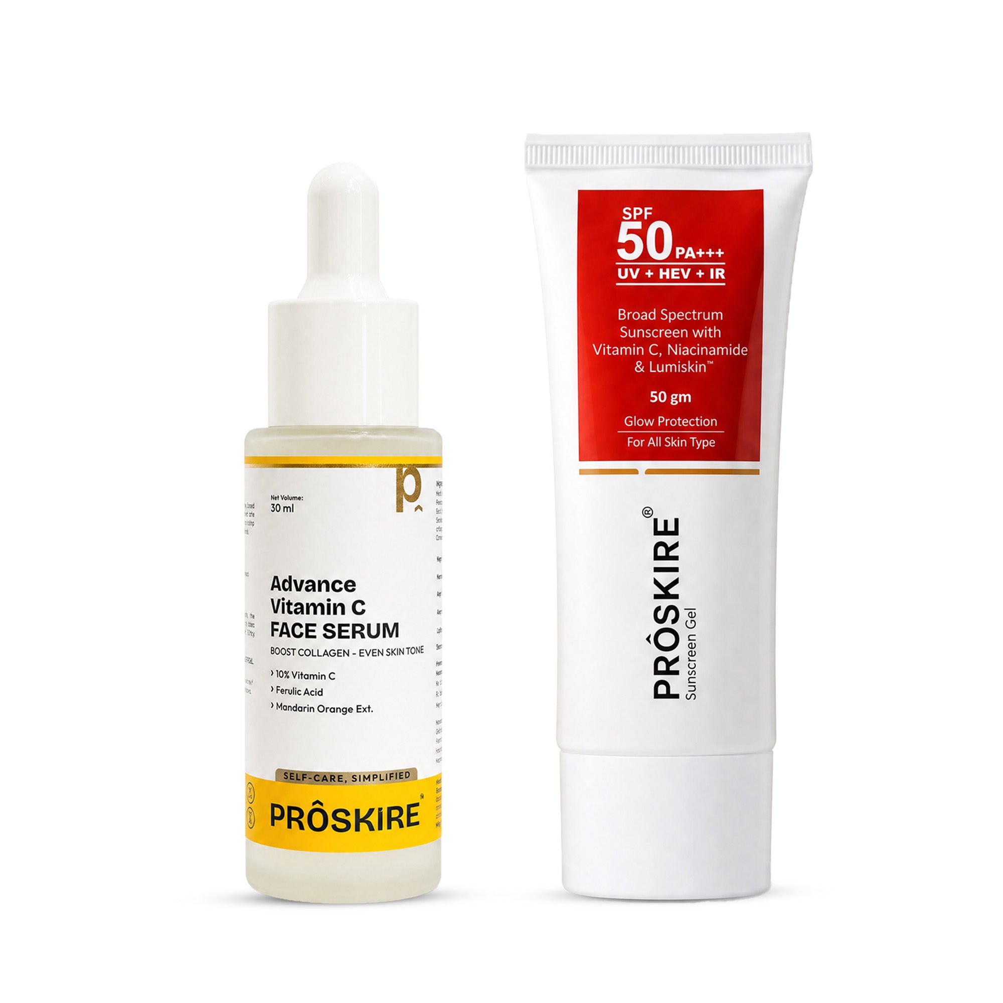Vitamin C Serum + SPF 50  Skin Glow & Sun Protection (30ml + 50gm)