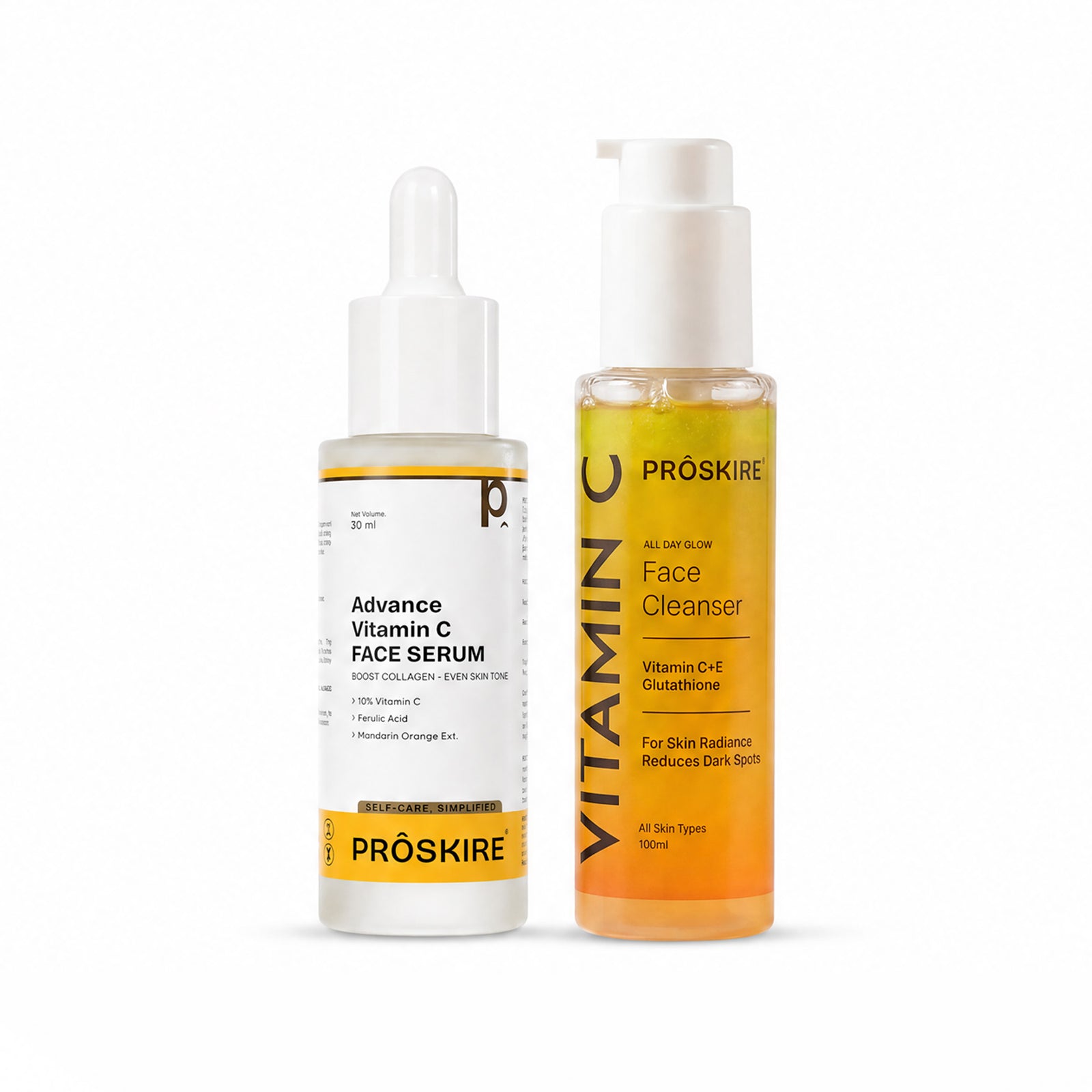 Vitamin C Serum + Vitamin C Face Cleanser (130ml)