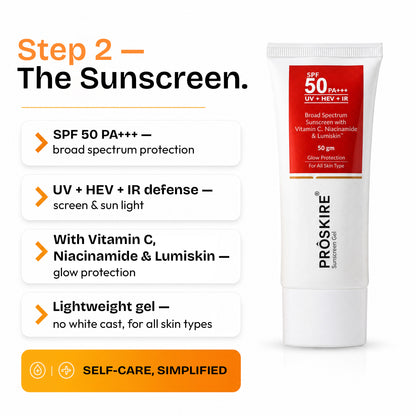 Vitamin C Serum + SPF 50  Skin Glow & Sun Protection (30ml + 50gm)