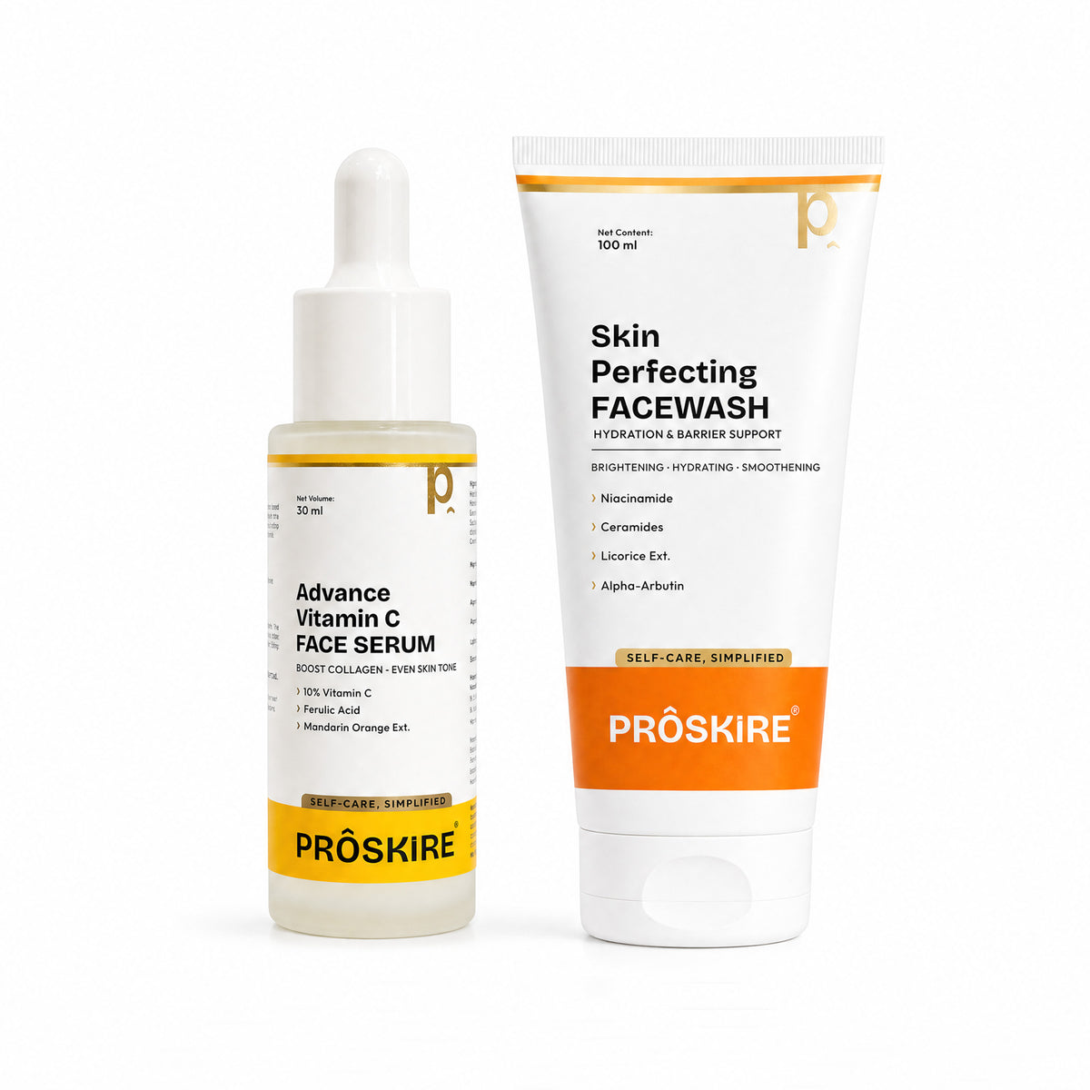 Vitamin C Serum with Skin Perfecting Face Wash Combo Pack of 2 (130ml)