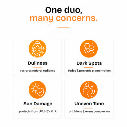 Vitamin C Serum + SPF 50  Skin Glow & Sun Protection (30ml + 50gm)