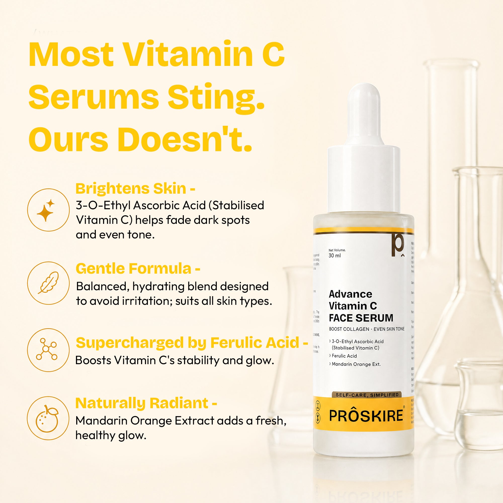 Vitamin C Serum Trio For Skin Brightening & Anti-Aging Formula (90ml)