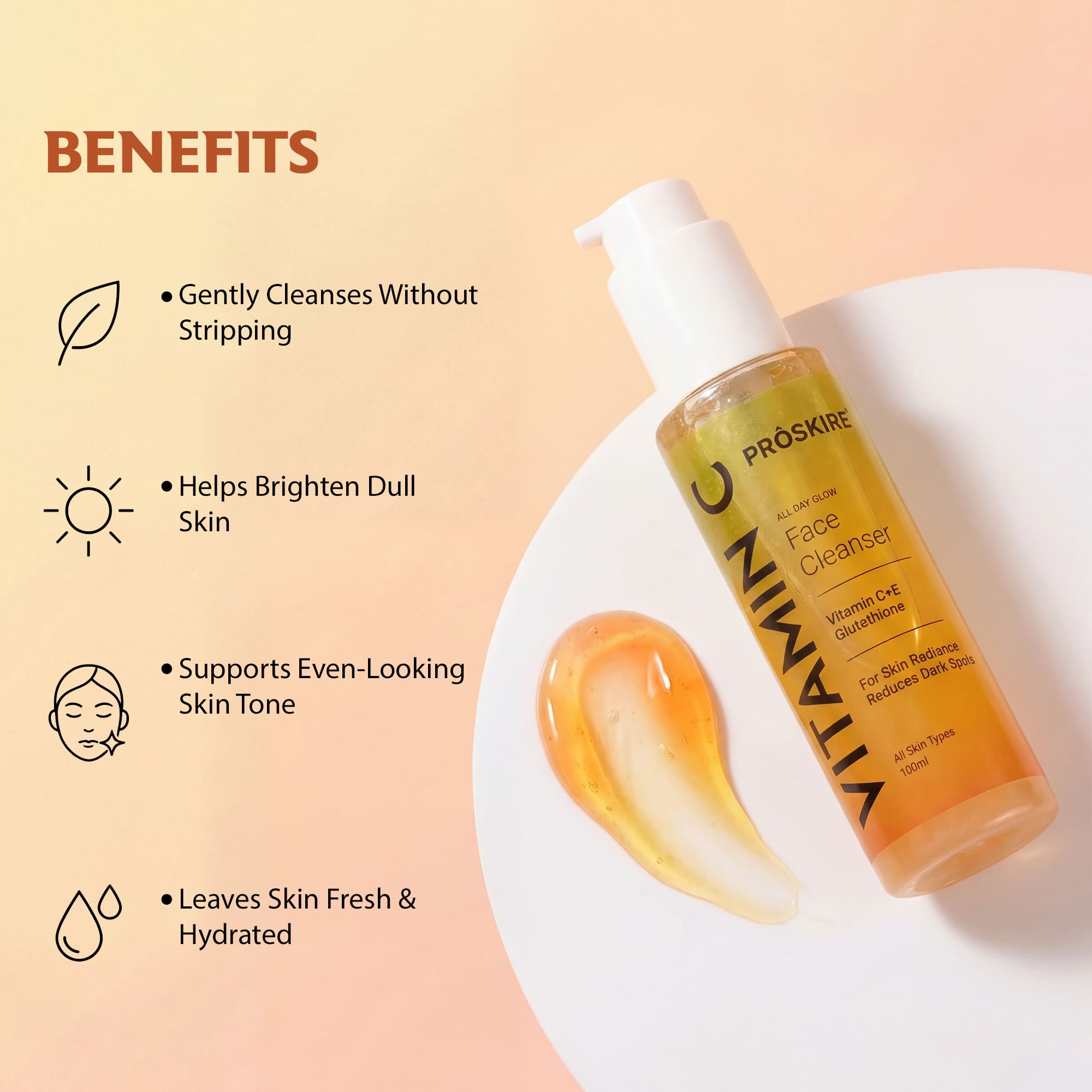Vitamin C Face Cleanser For Daily Glow & Brightness (100ml)