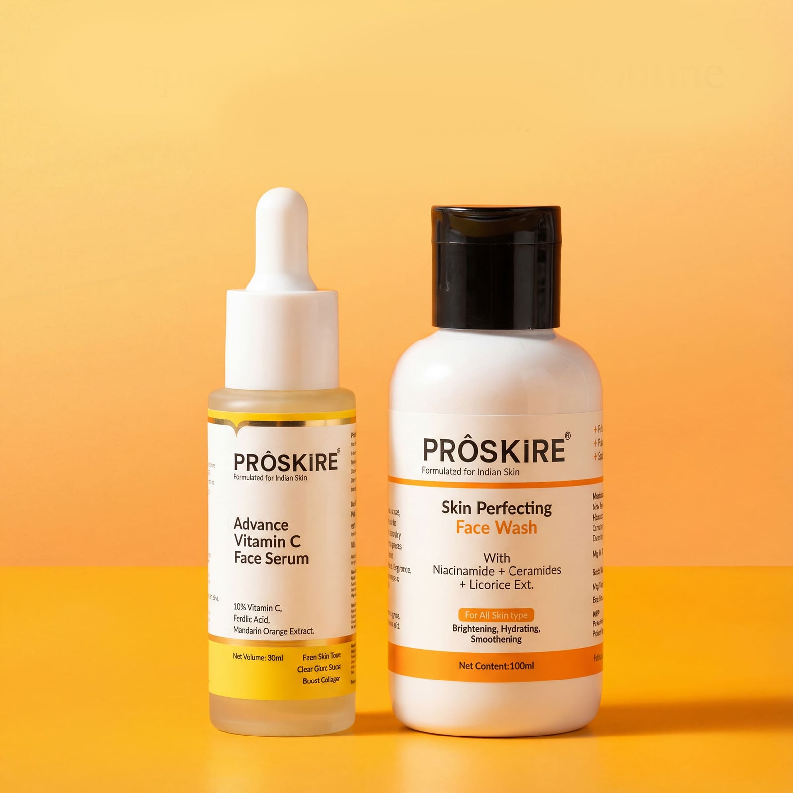 Vitamin C Serum with Skin Perfecting Face Wash Combo Pack of 2 (130ml)