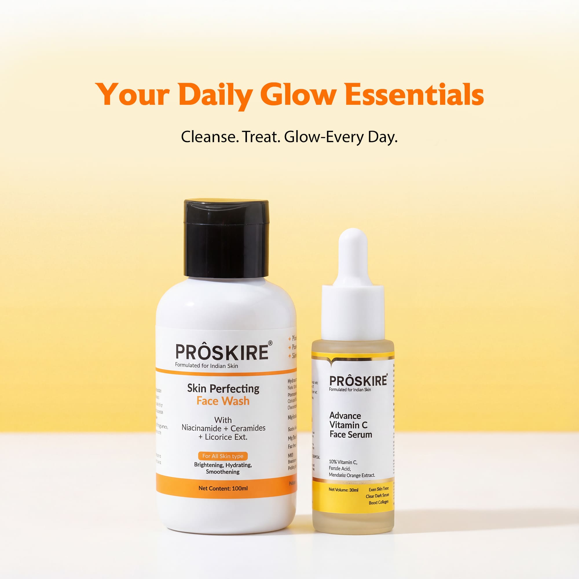 Vitamin C Serum with Skin Perfecting Face Wash Combo Pack of 2 (130ml)