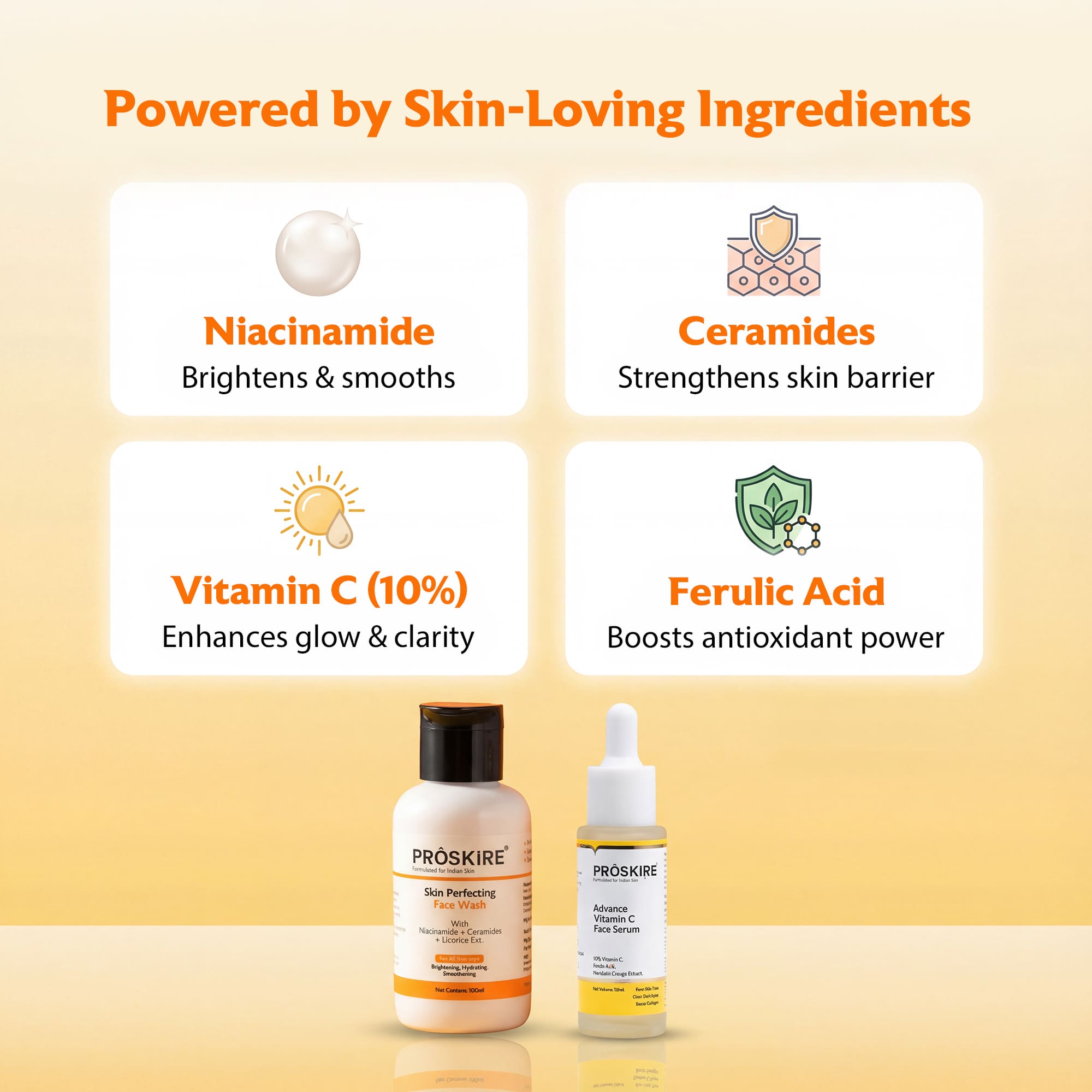Vitamin C Serum with Skin Perfecting Face Wash Combo Pack of 2 (130ml)