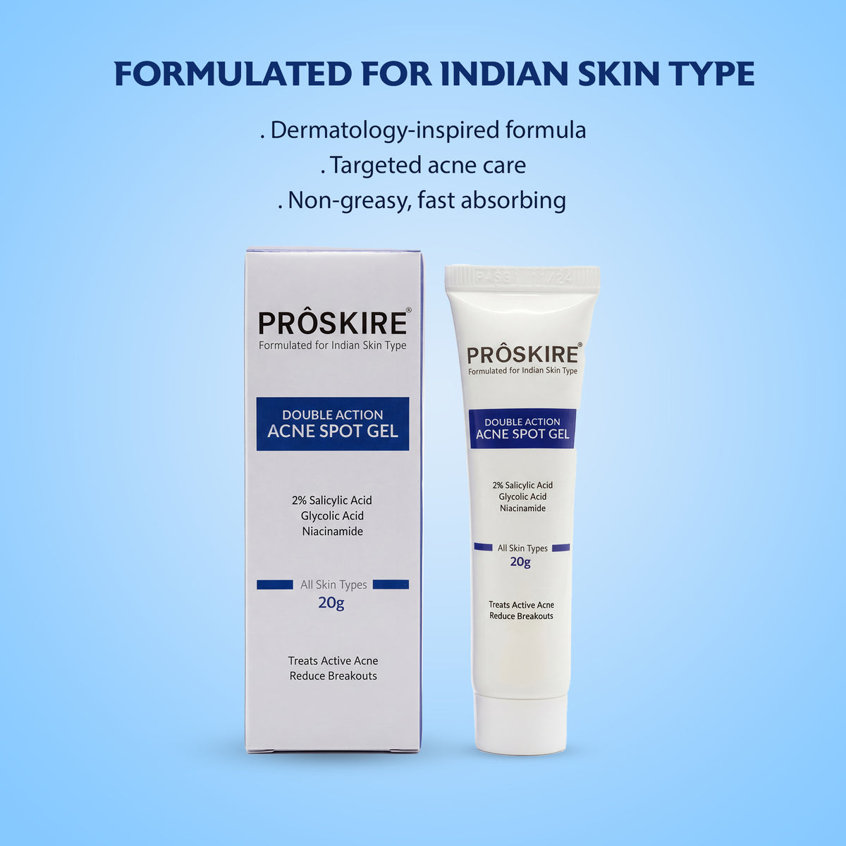 Acne Spot Gel for Pimples, Blackheads & Breakouts 20g