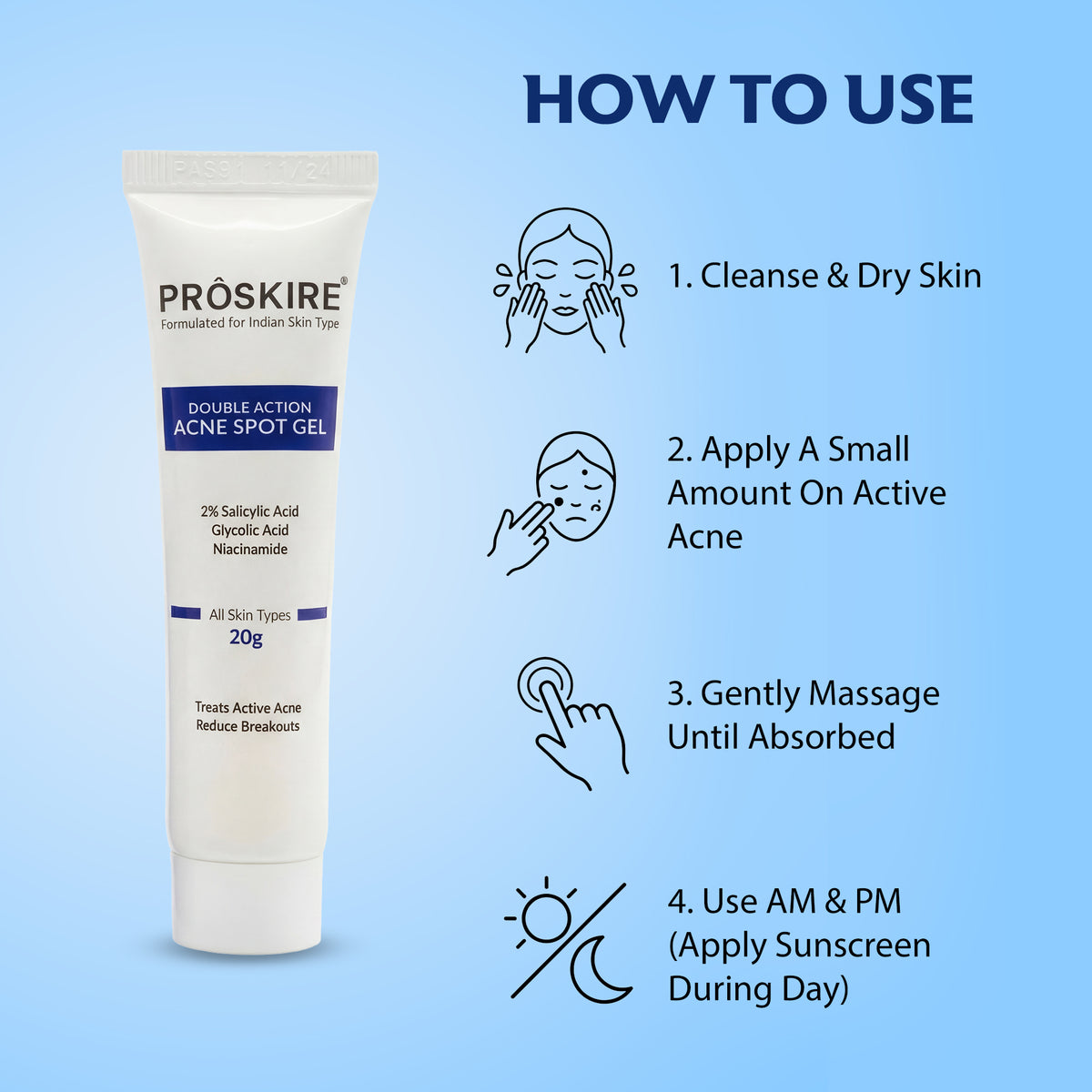 Acne Spot Gel for Pimples, Blackheads & Breakouts 20g — 3
