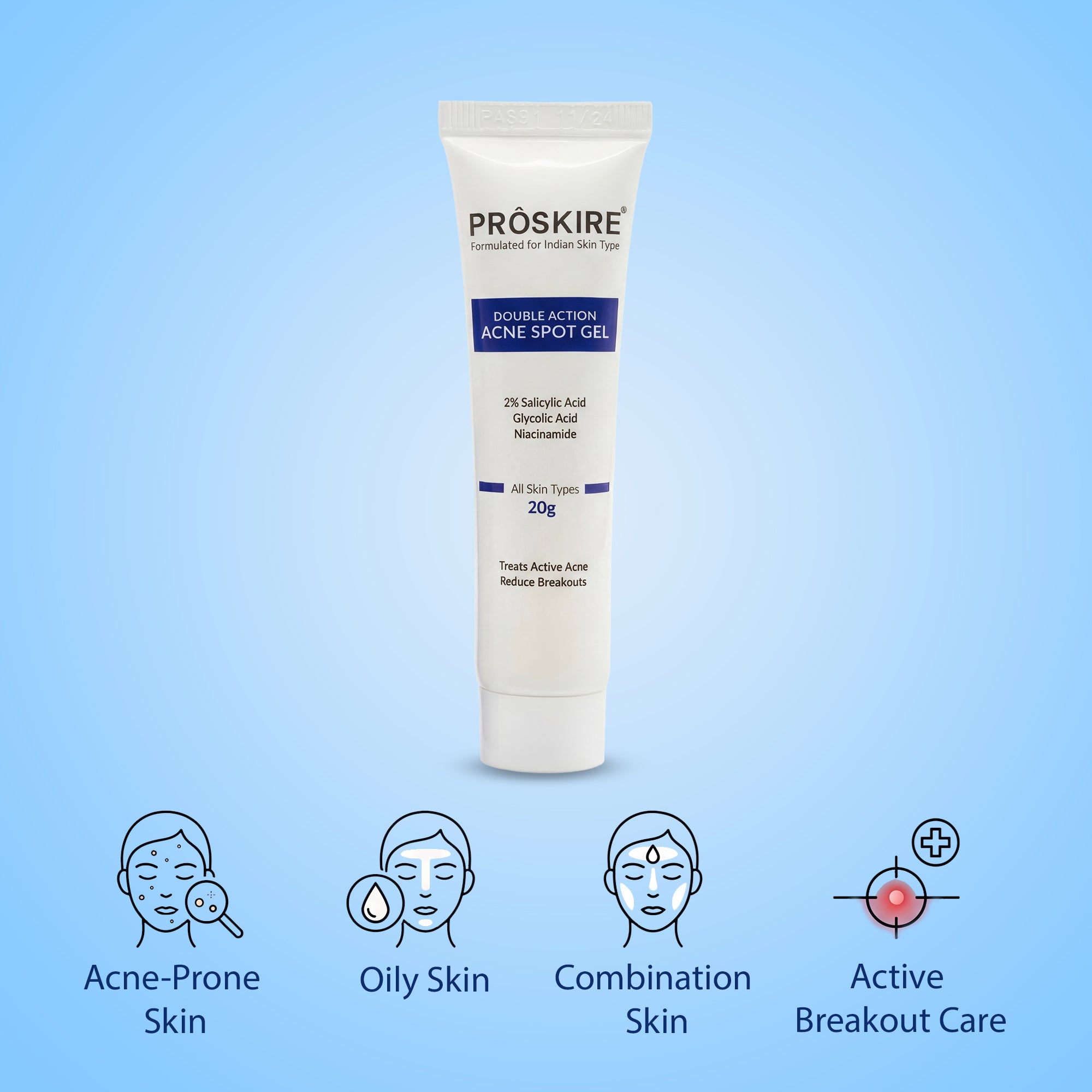 Acne Spot Gel for Pimples, Blackheads & Breakouts (20gm)