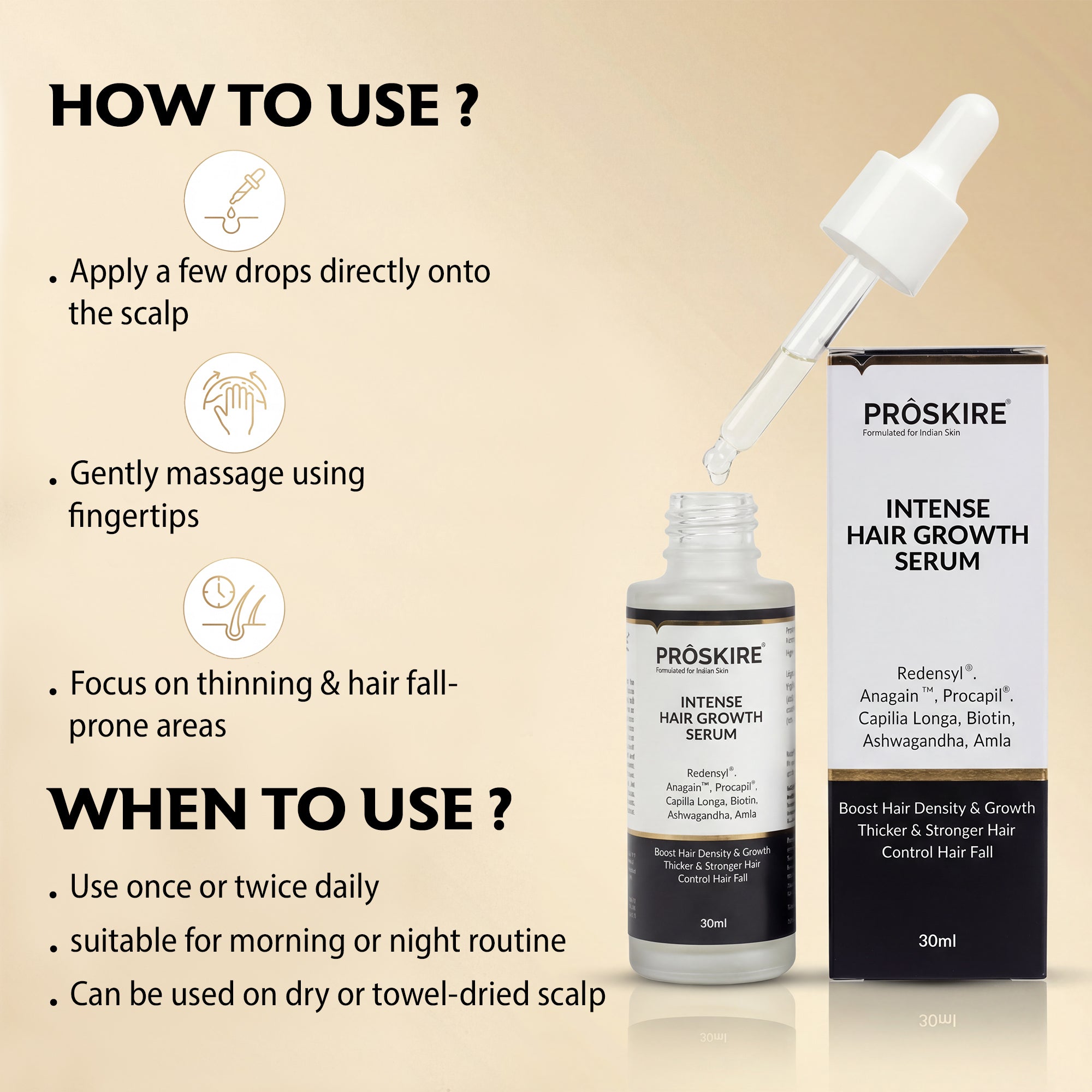 Hair Growth Serum Pack of 2 (30 ml Each) | Hair Fall Control & Regrowth Treatment