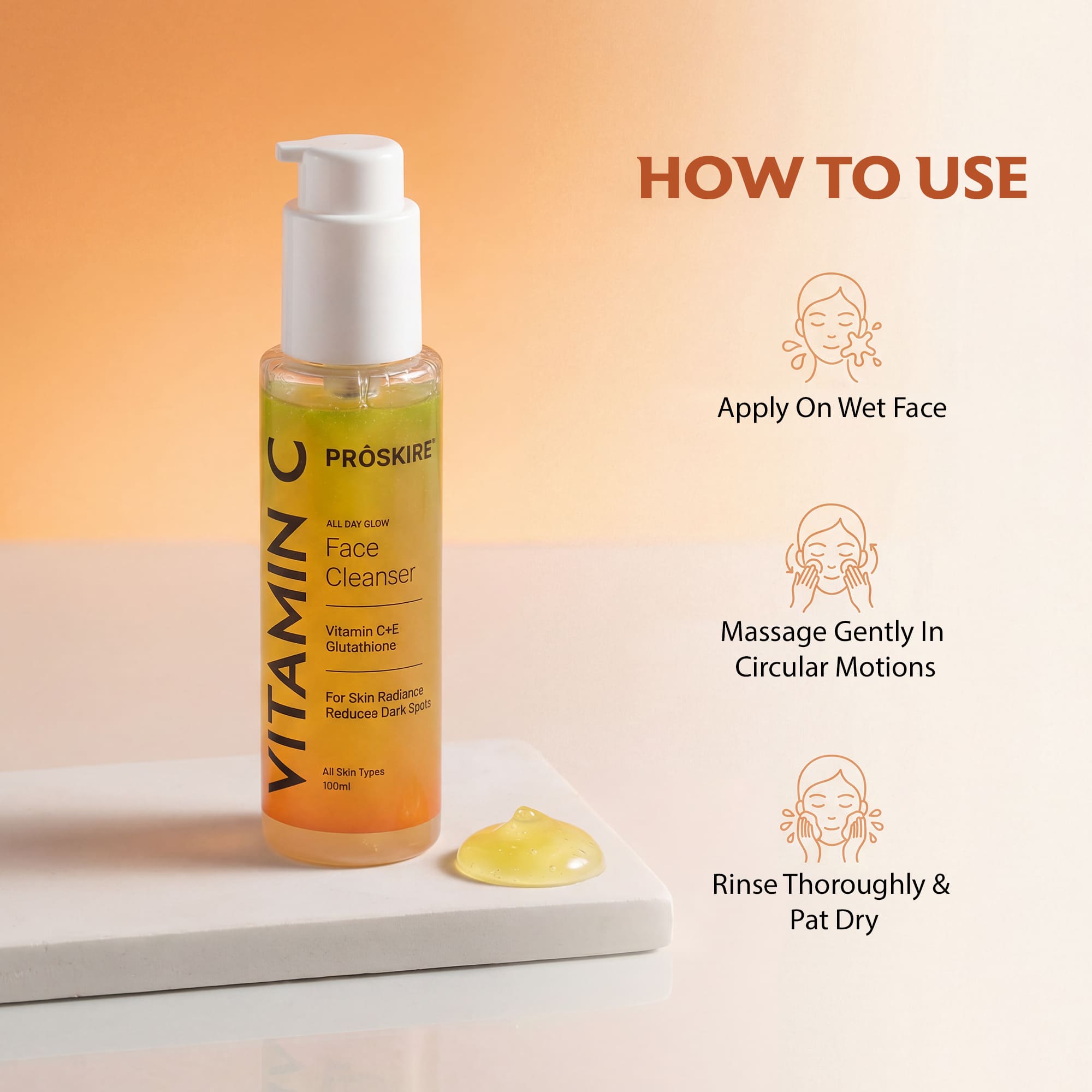 Vitamin C Face Cleanser For Daily Glow & Brightness (100ml)