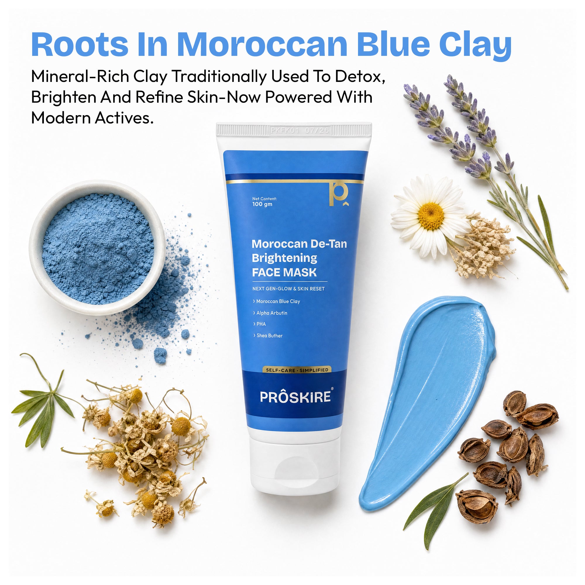 Proskire Moroccan De-Tan Brightening Face Mask 100g