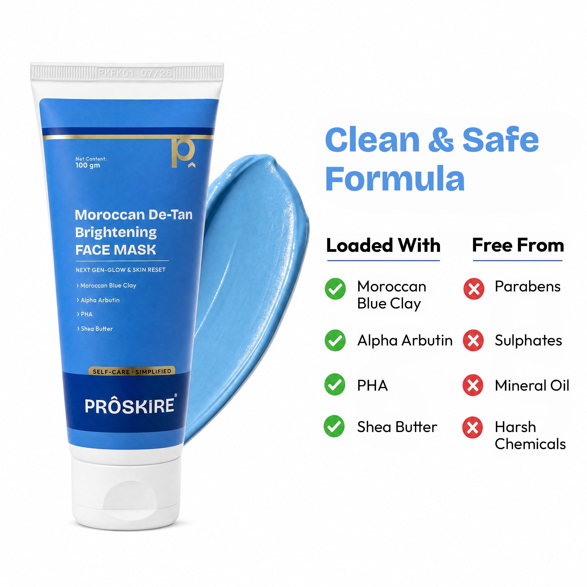 Proskire Moroccan De-Tan Brightening Face Mask 100g