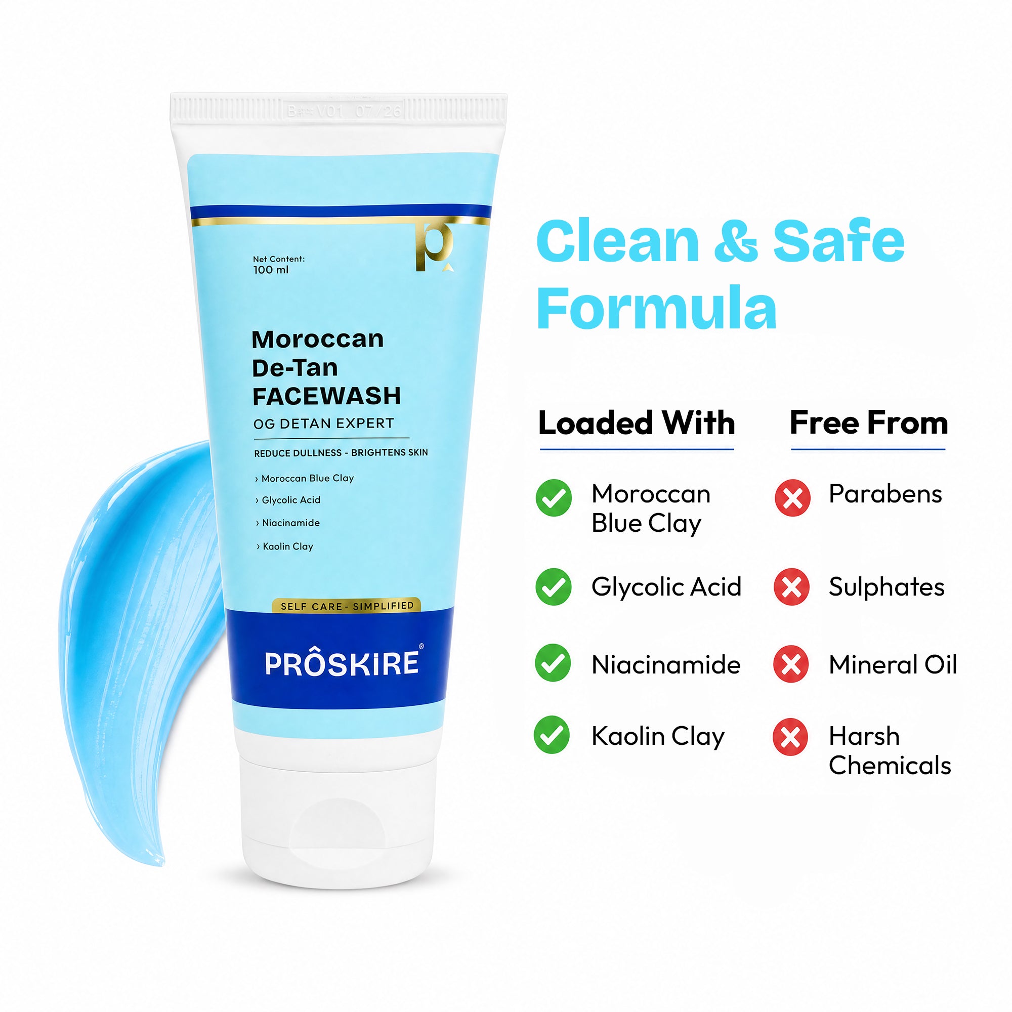 Proskire Moroccan De-Tan Face Wash 100ml