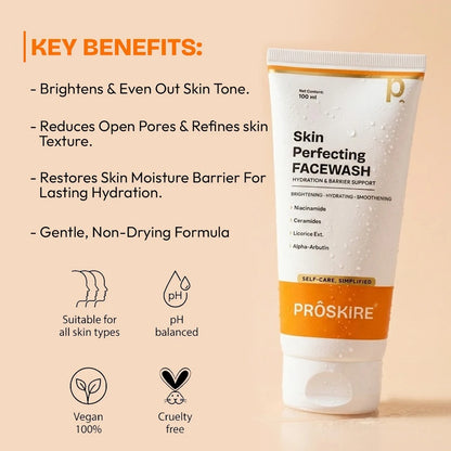 Vitamin C Serum, Face Wash & Sunscreen Combo – Brighten, Cleanse & Protect