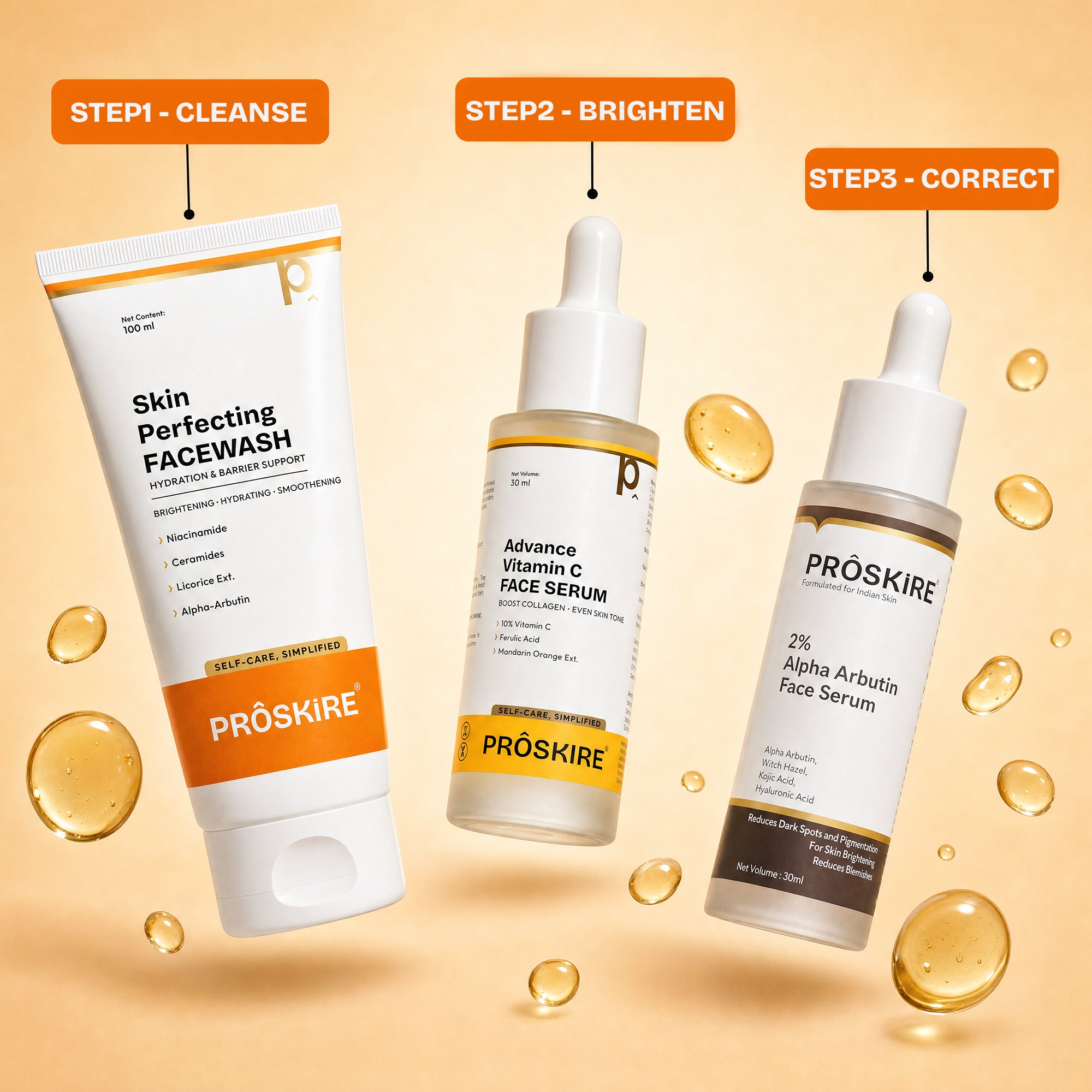 Vitamin C Serum + Skin Perfecting Face Wash Radiance Boost Combo (160ml)