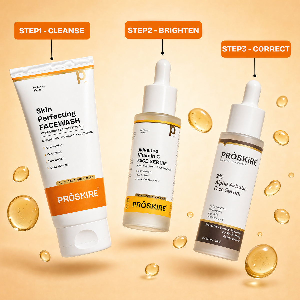 Vitamin C Serum + Skin Perfecting Face Wash Radiance Boost Combo (160ml)