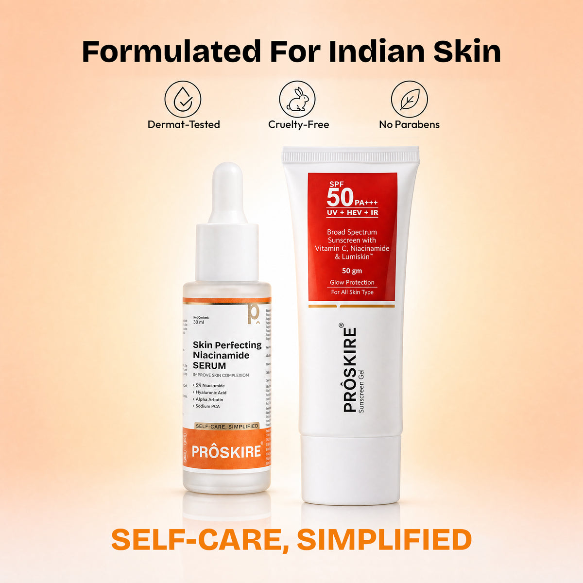 Niacinamide Serum + SPF 50 Pore Control & UV Defense (30ml + 50 Gm)
