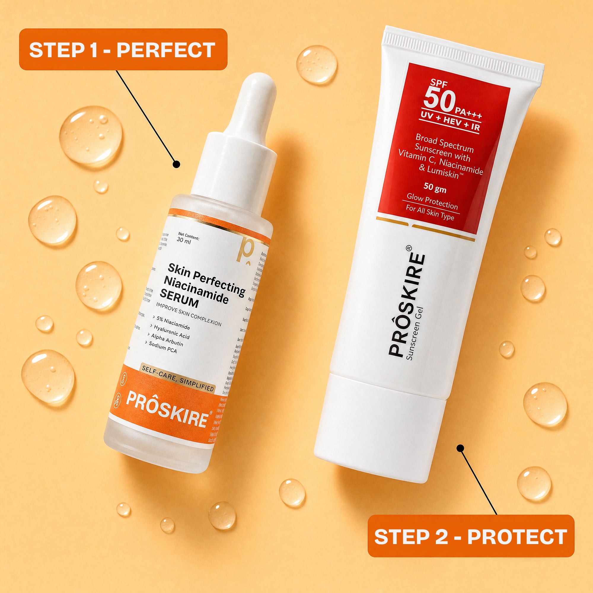 Niacinamide Serum + SPF 50 Pore Control & UV Defense (30ml + 50 Gm)