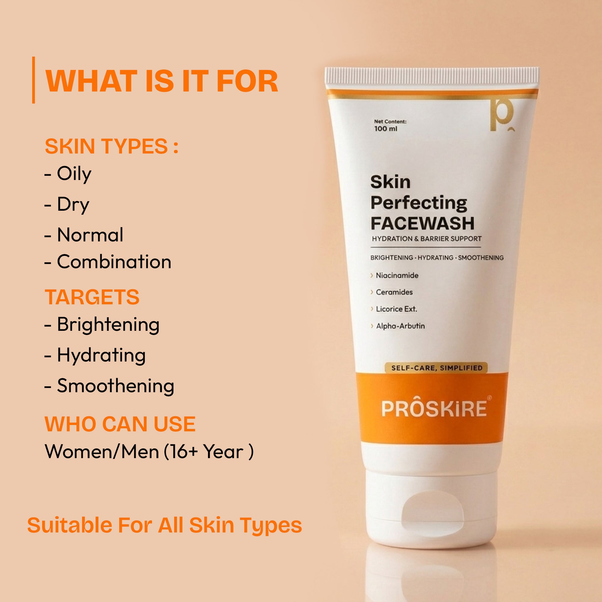 Skin Perfecting Face Wash For Clear & Smooth Skin (100ml)