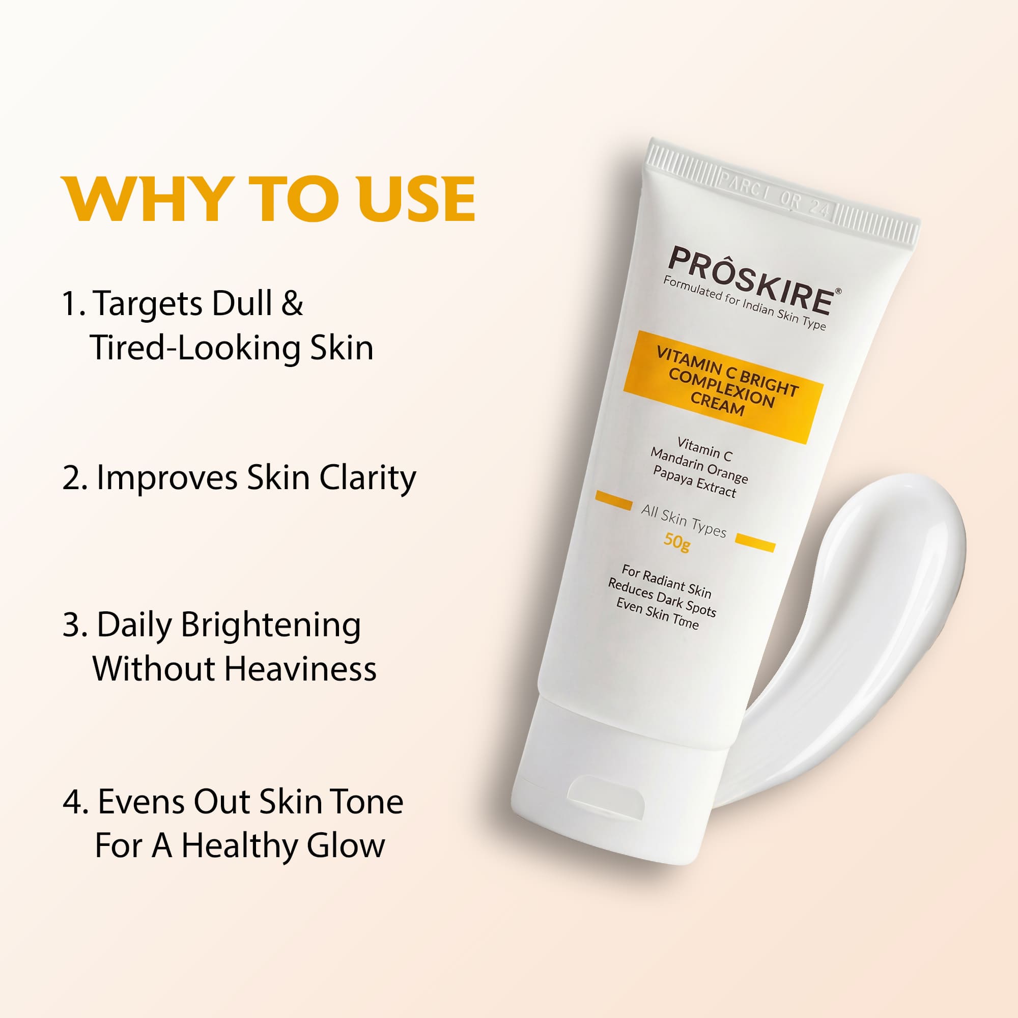 Vitamin C Brightening Cream For Dull, Uneven Skin Tone (50gm)