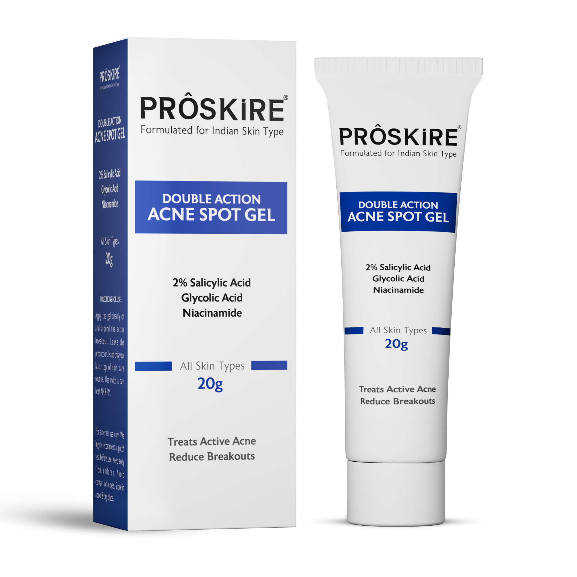 Proskire Double Action Acne Spot Gel Treatment for Acne & All Breakouts