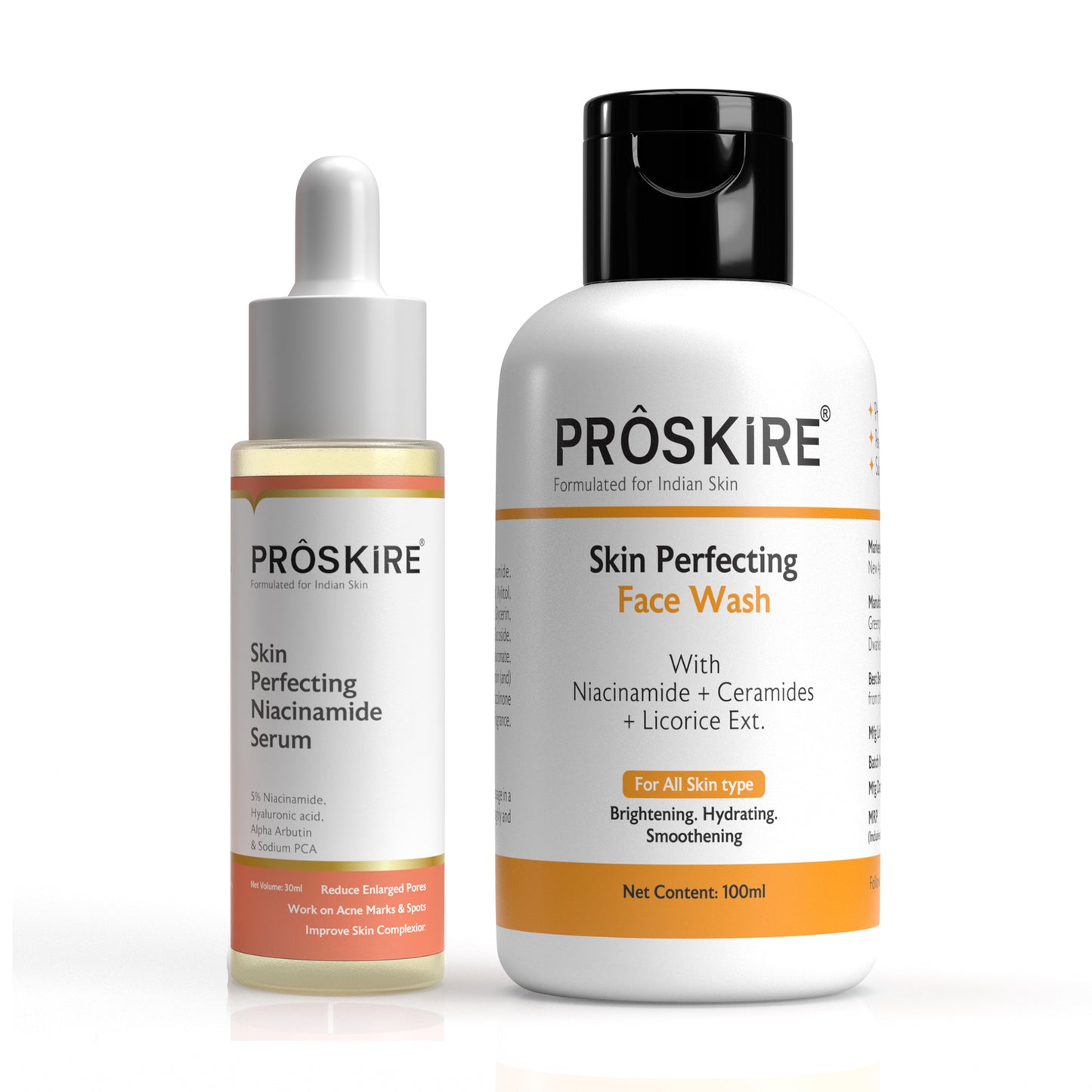 Proskire Niacinamide Serum with Skin Perfecting Face wash combo