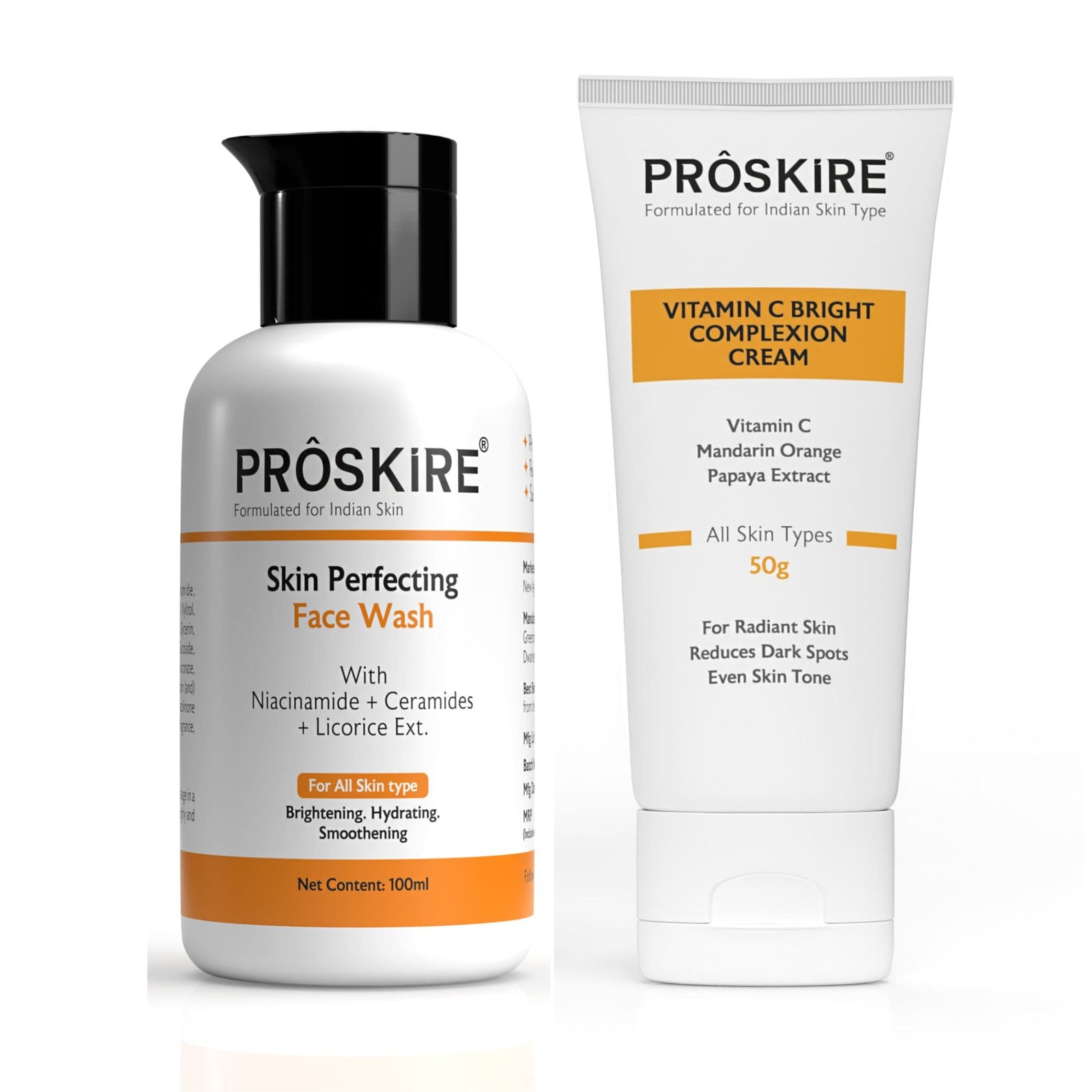 Proskire Vitamin c Cream with Skin Perfecting face wash