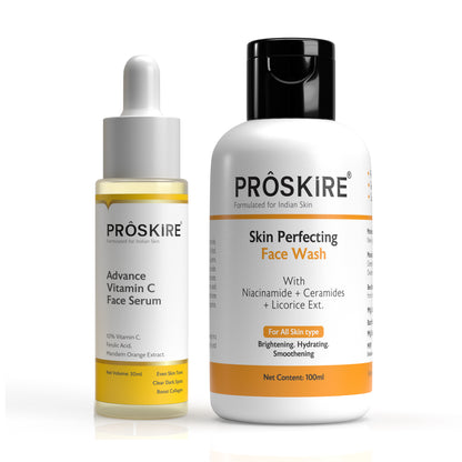 Proskire Vitamin C Serum with Skin Perfecting Face Wash Combo