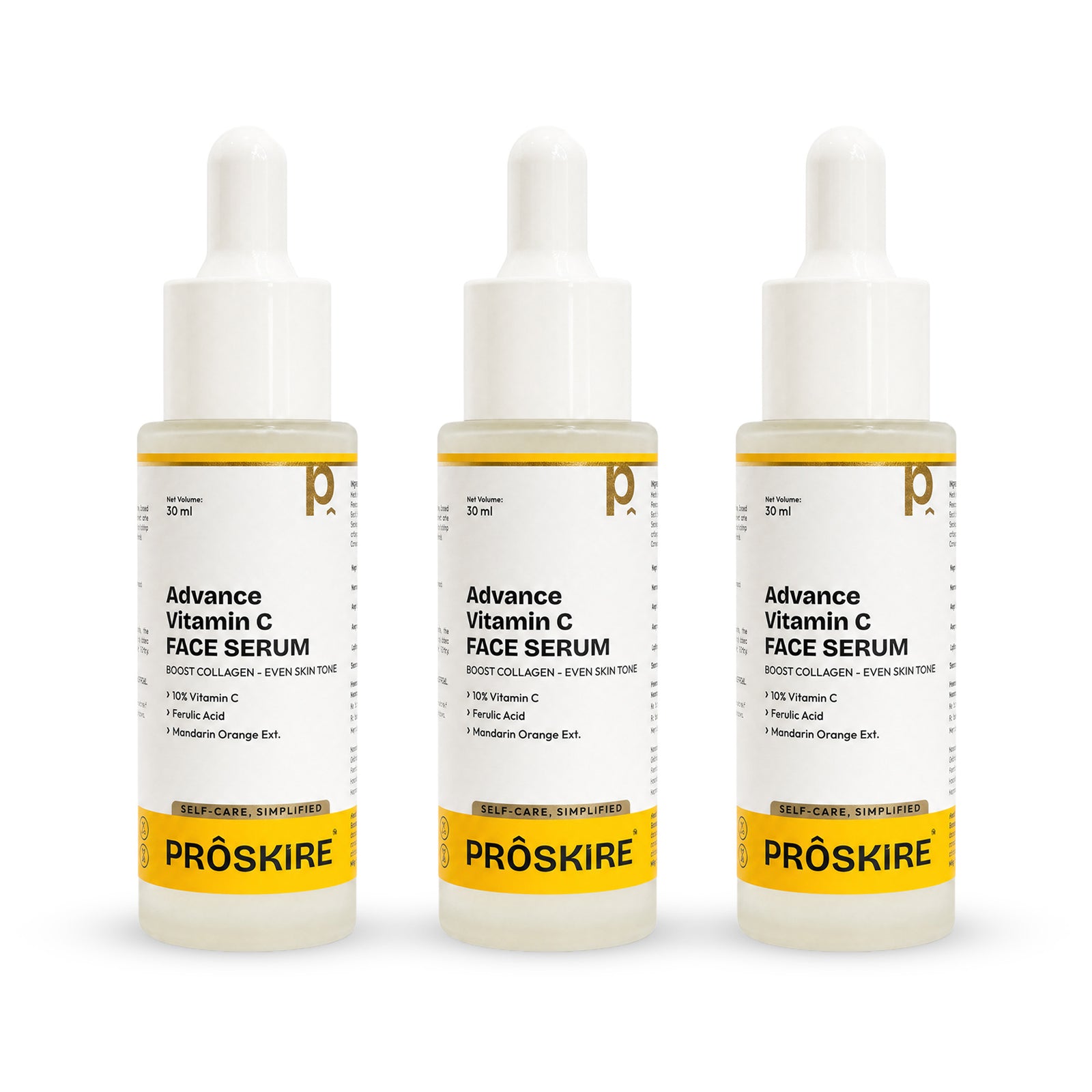 Vitamin C Serum Trio For Skin Brightening & Anti-Aging Formula (90ml)